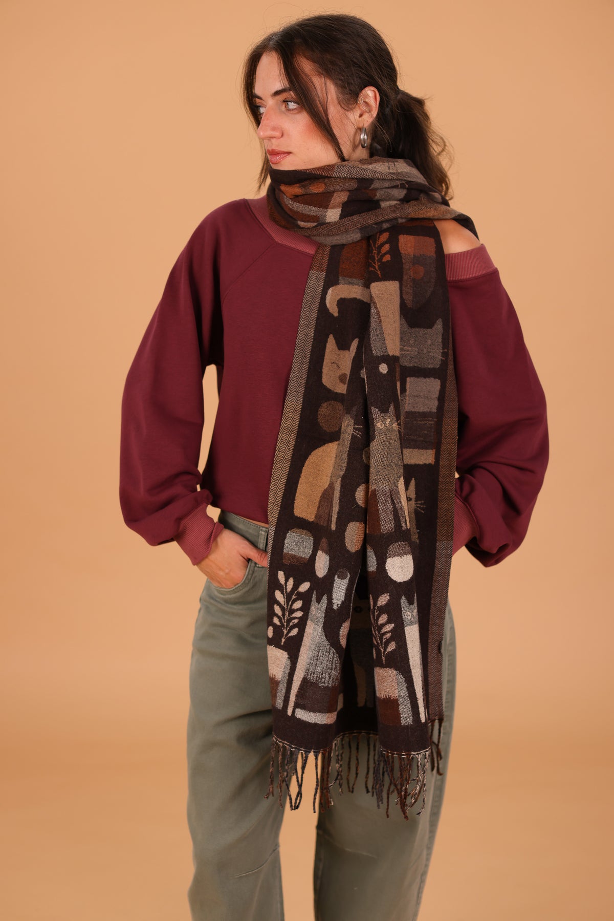 Scarf Mino Brown