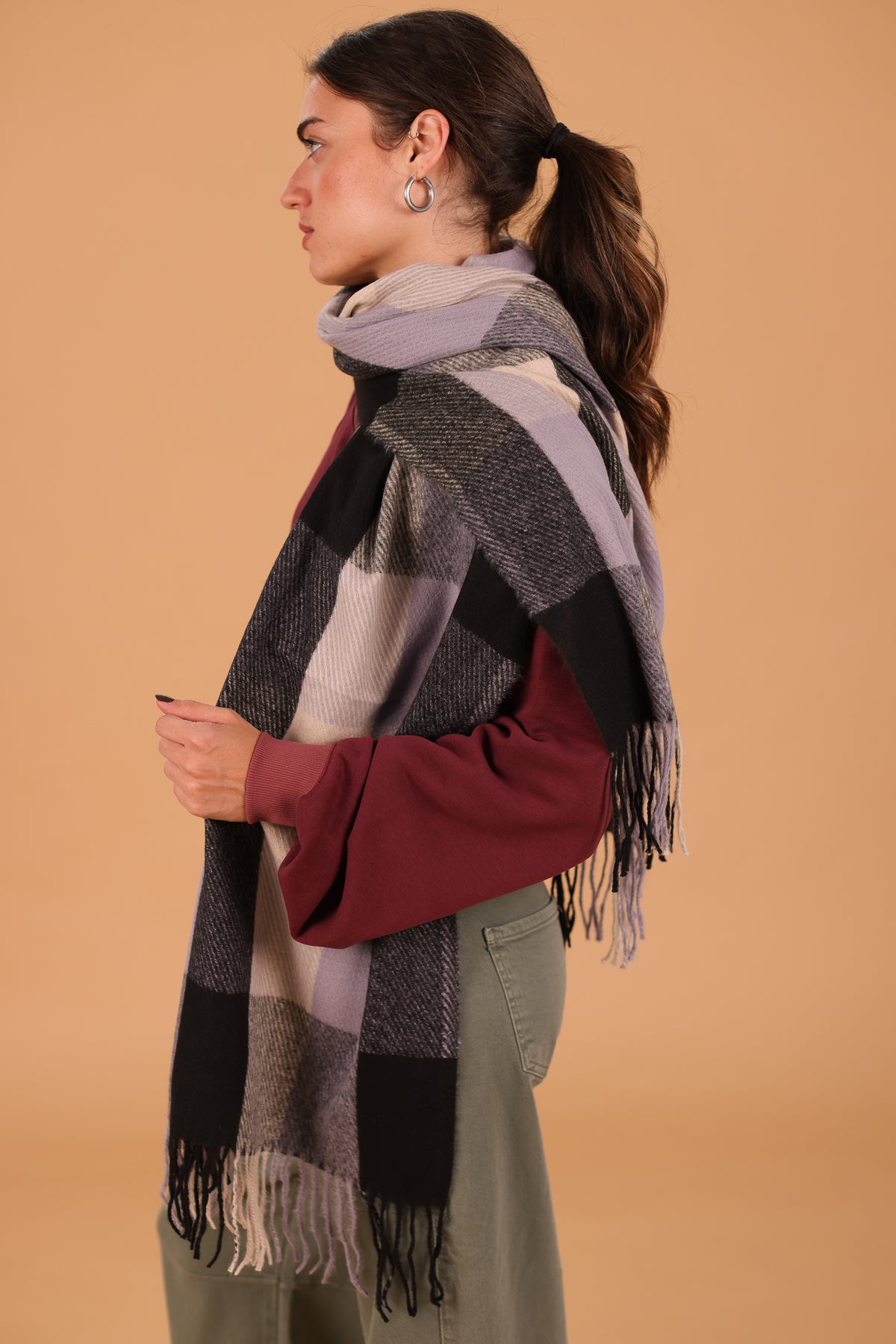 Scarf Leina Grey & Black