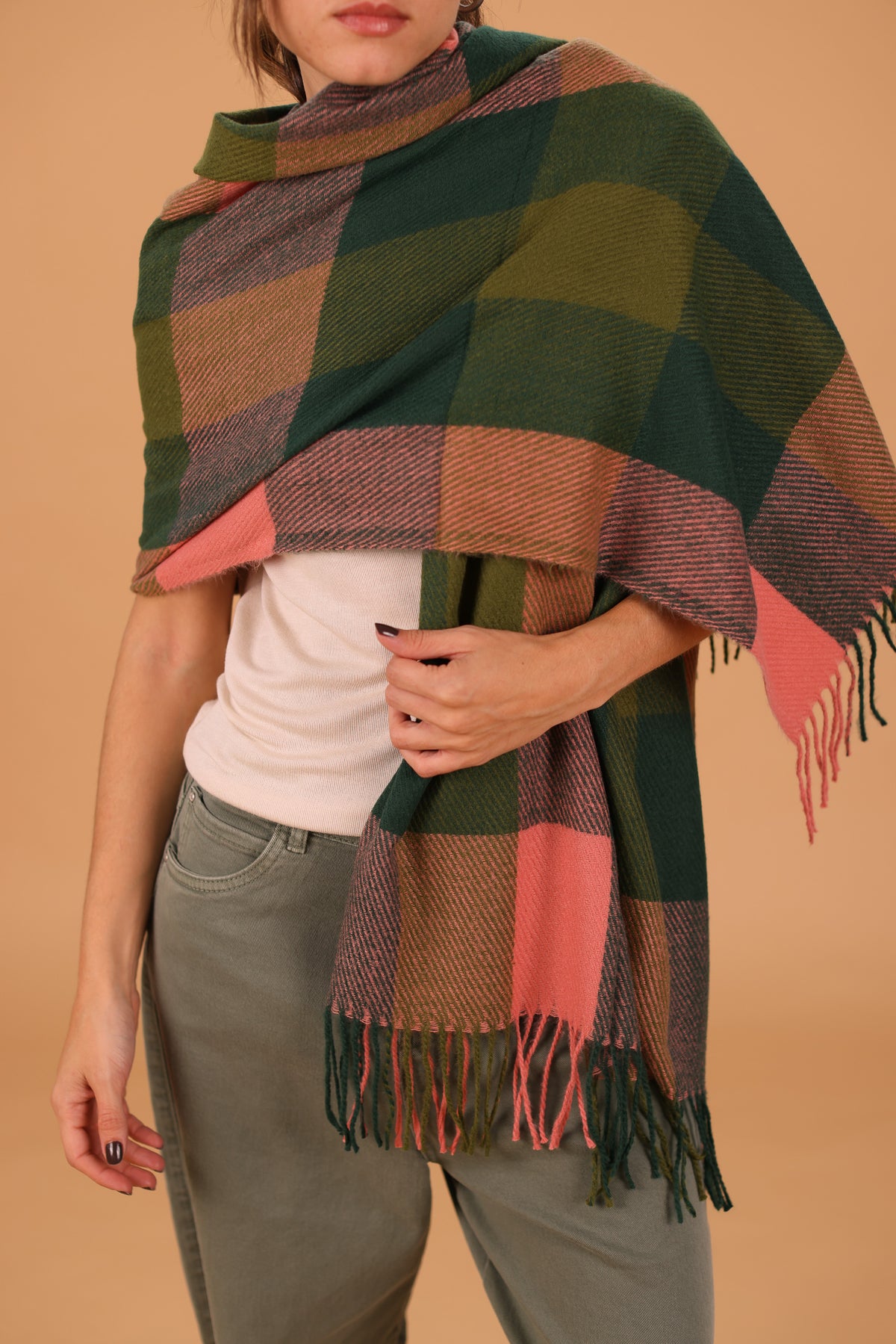 Scarf Leina Green & Pink