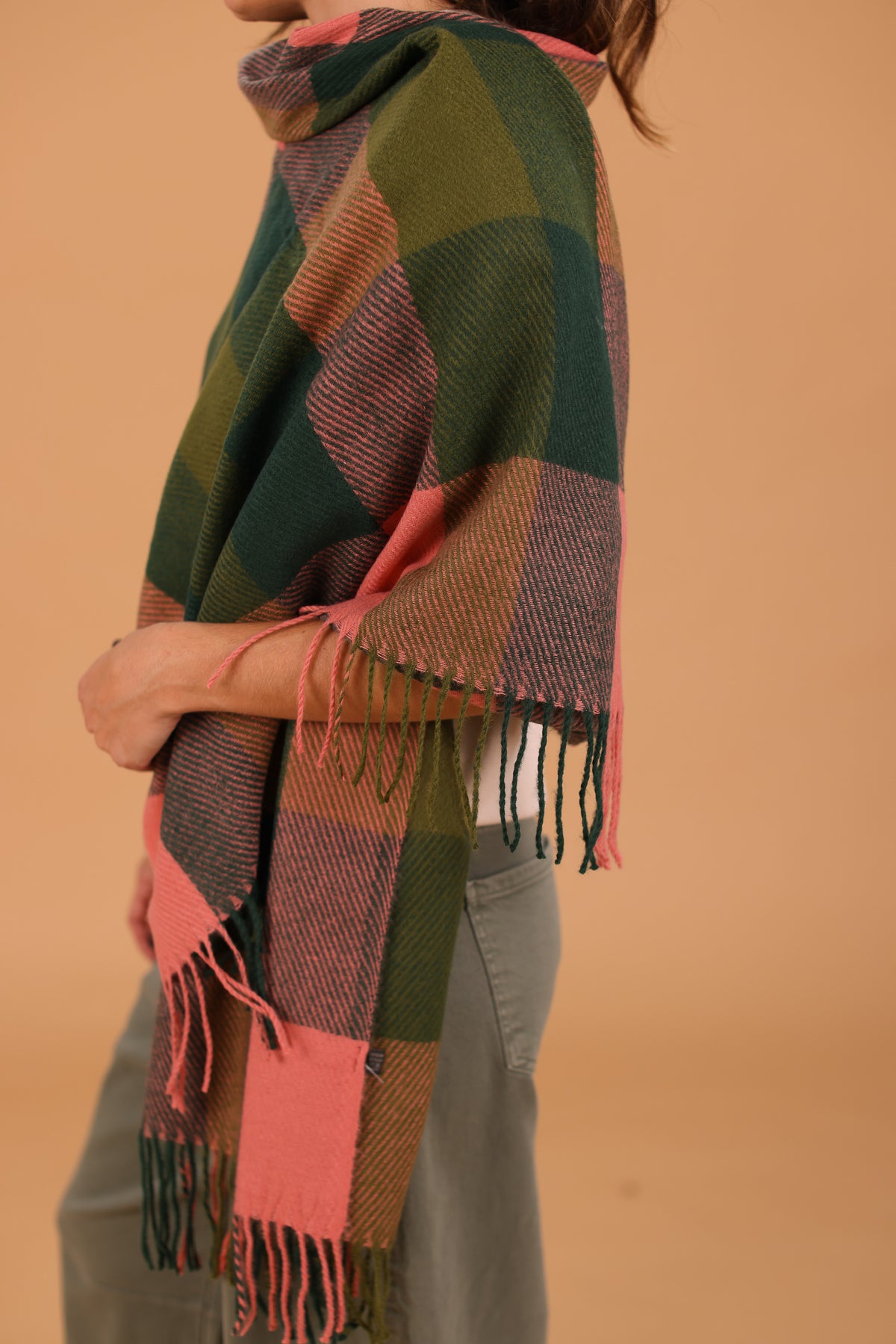 Scarf Leina Green & Pink