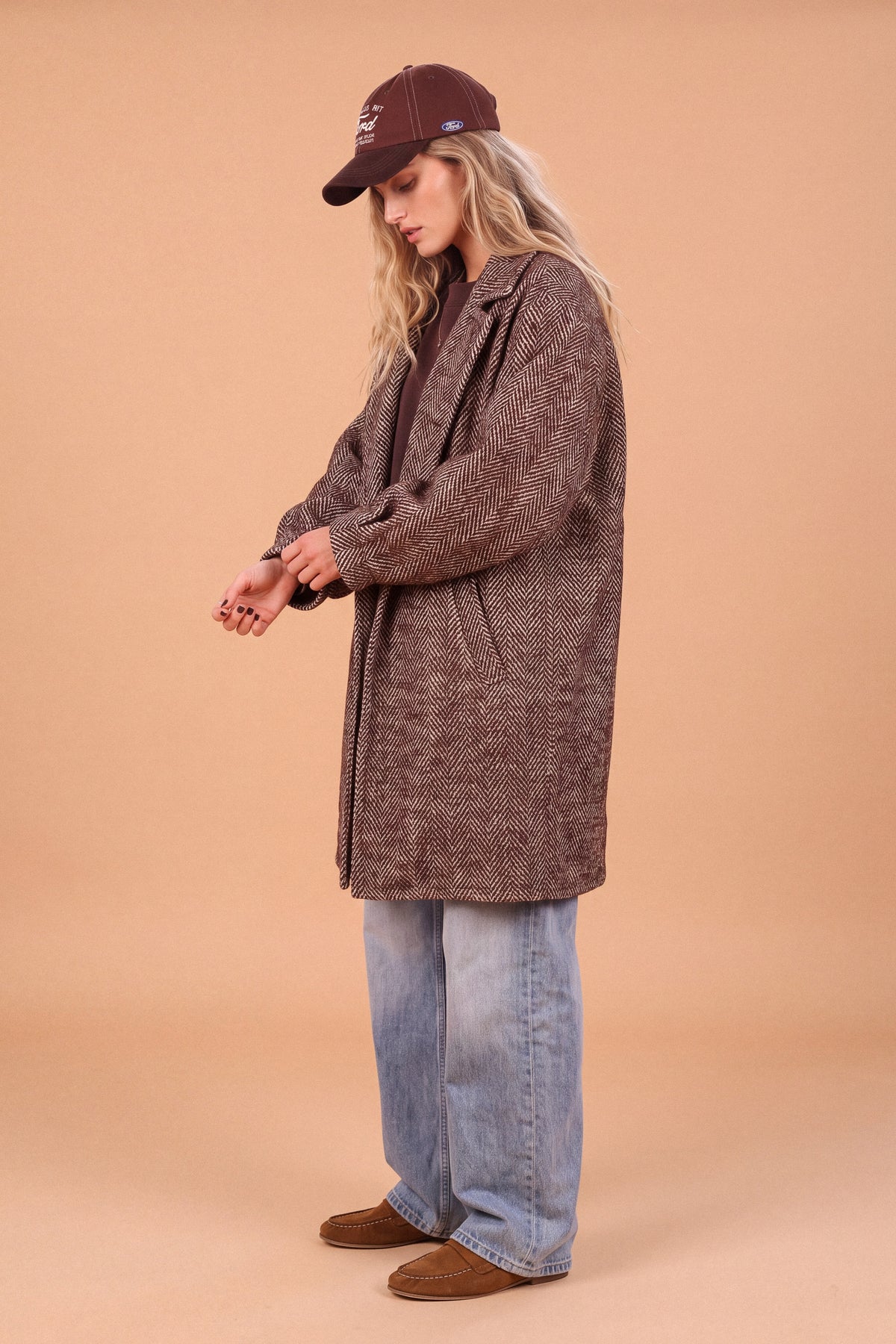 Coat Brinley Brown Heringbone