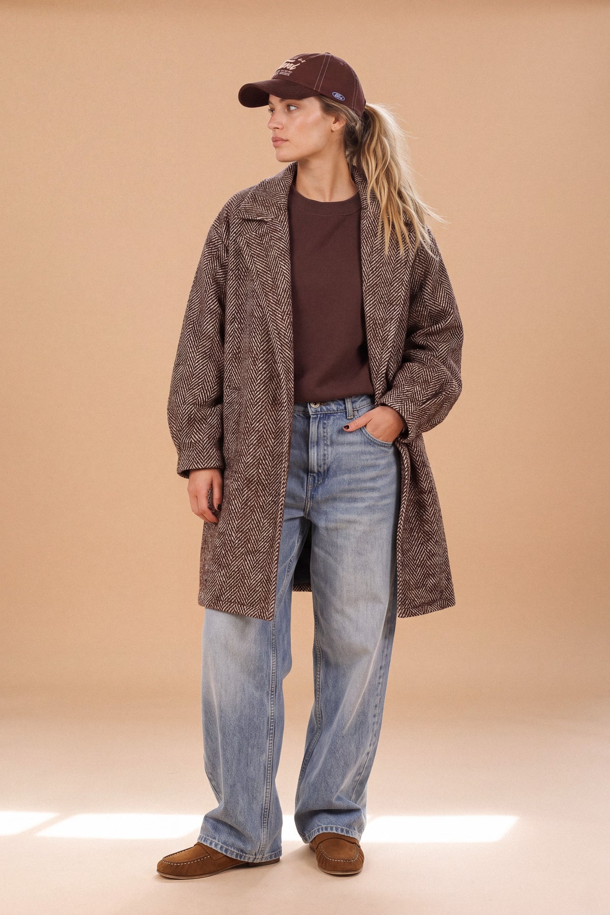 Coat Brinley Brown Heringbone