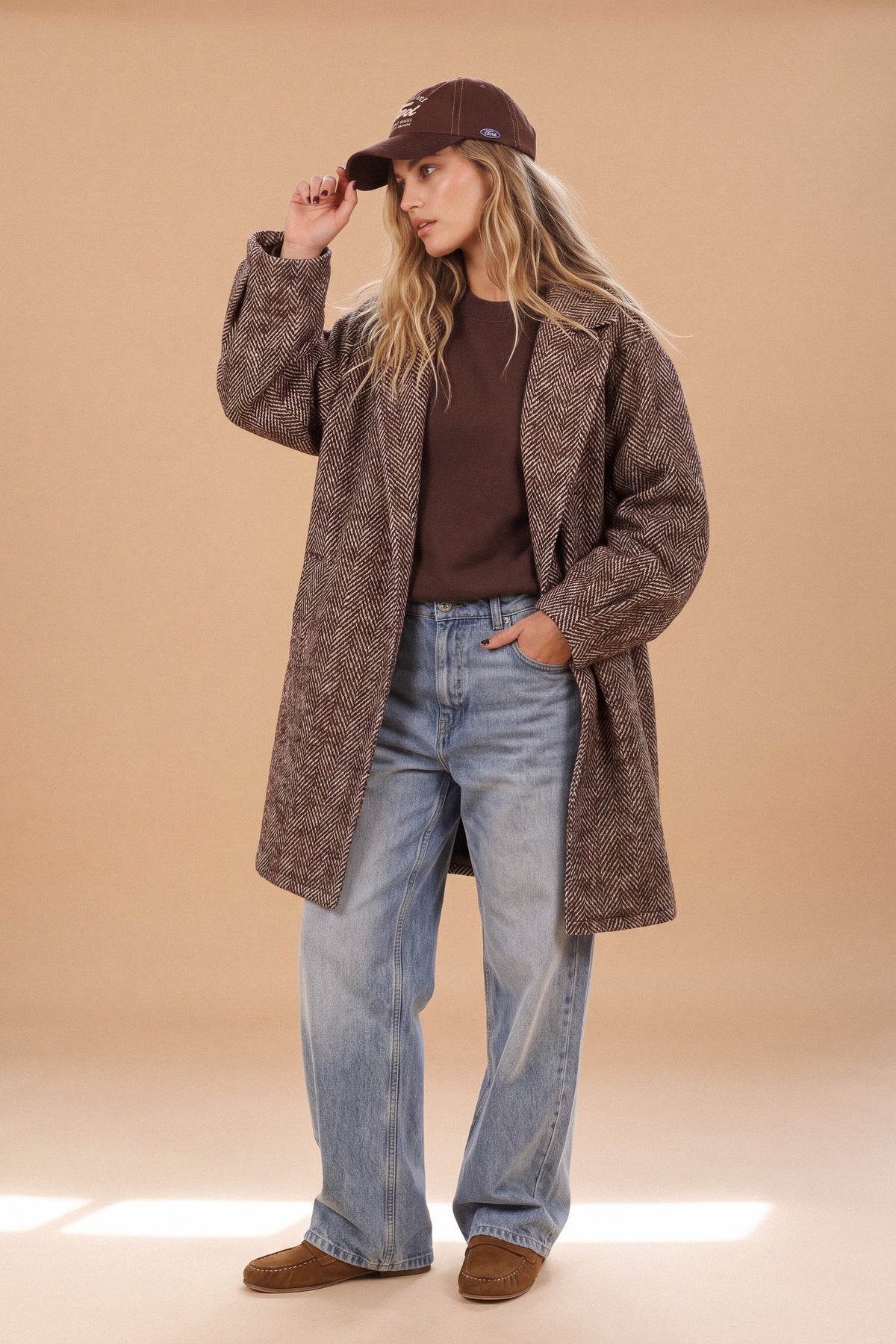 Coat Brinley Brown Heringbone