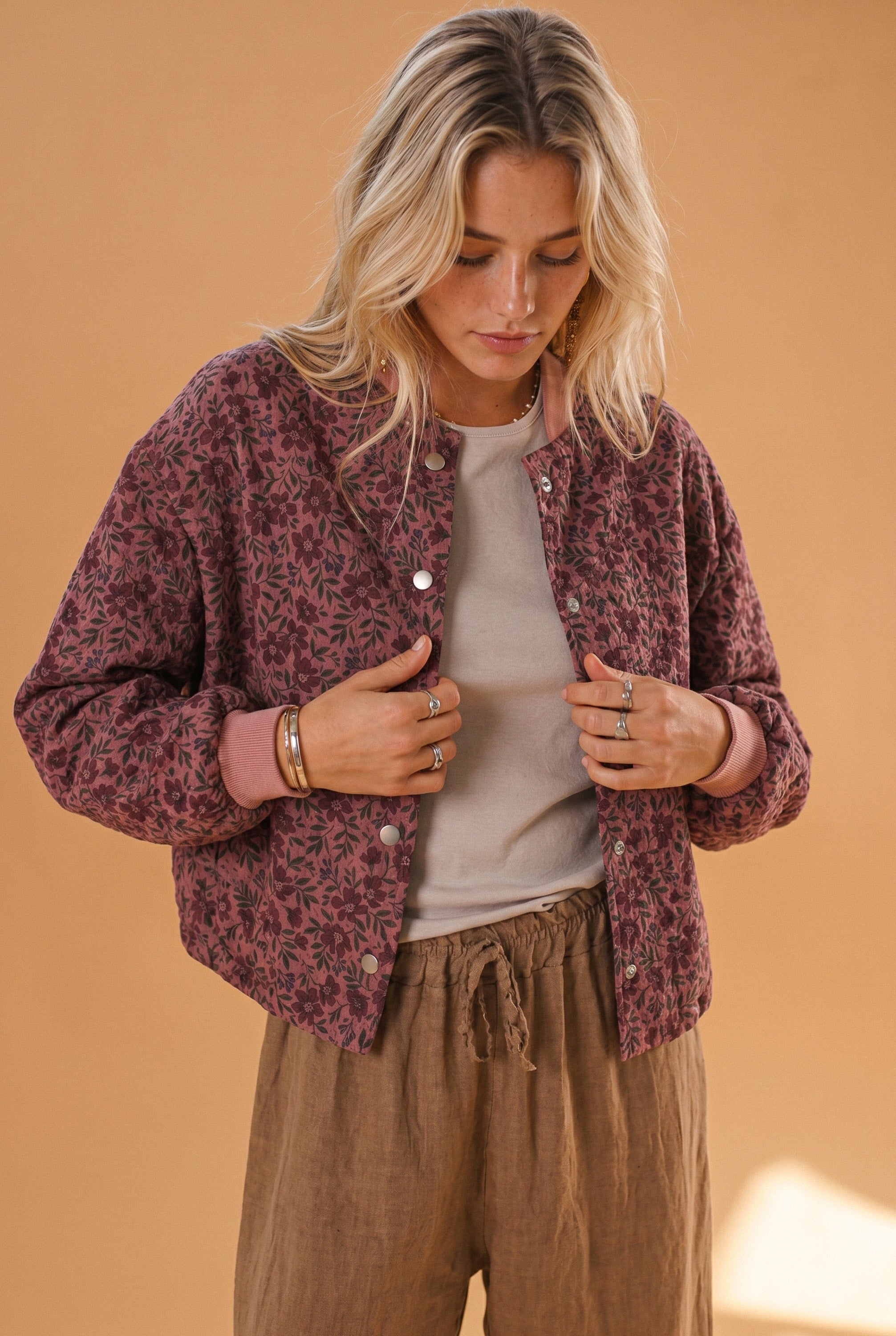 Bomber Jacket Lotta Purple Flowers