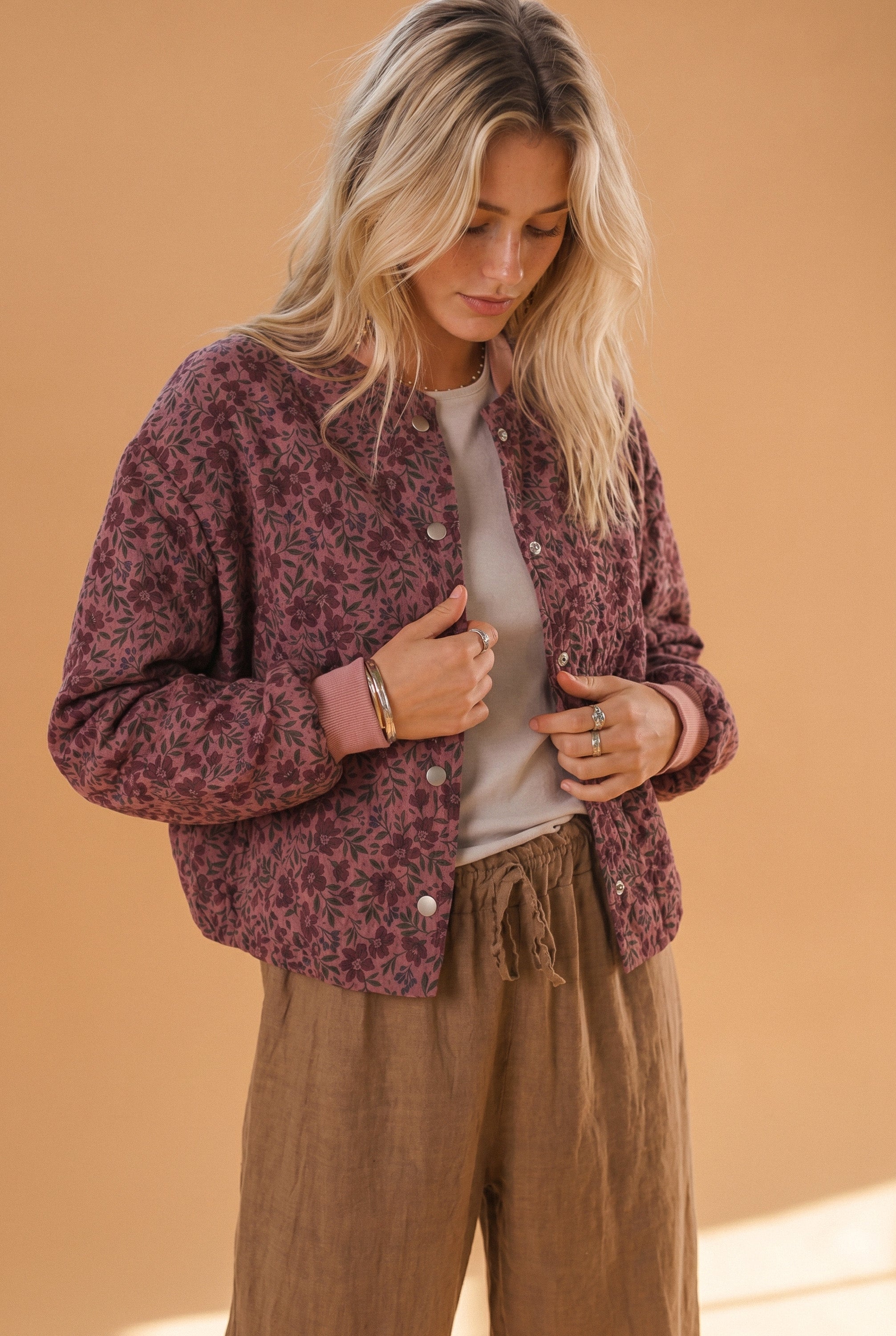 Bomber Jacket Lotta Purple Flowers