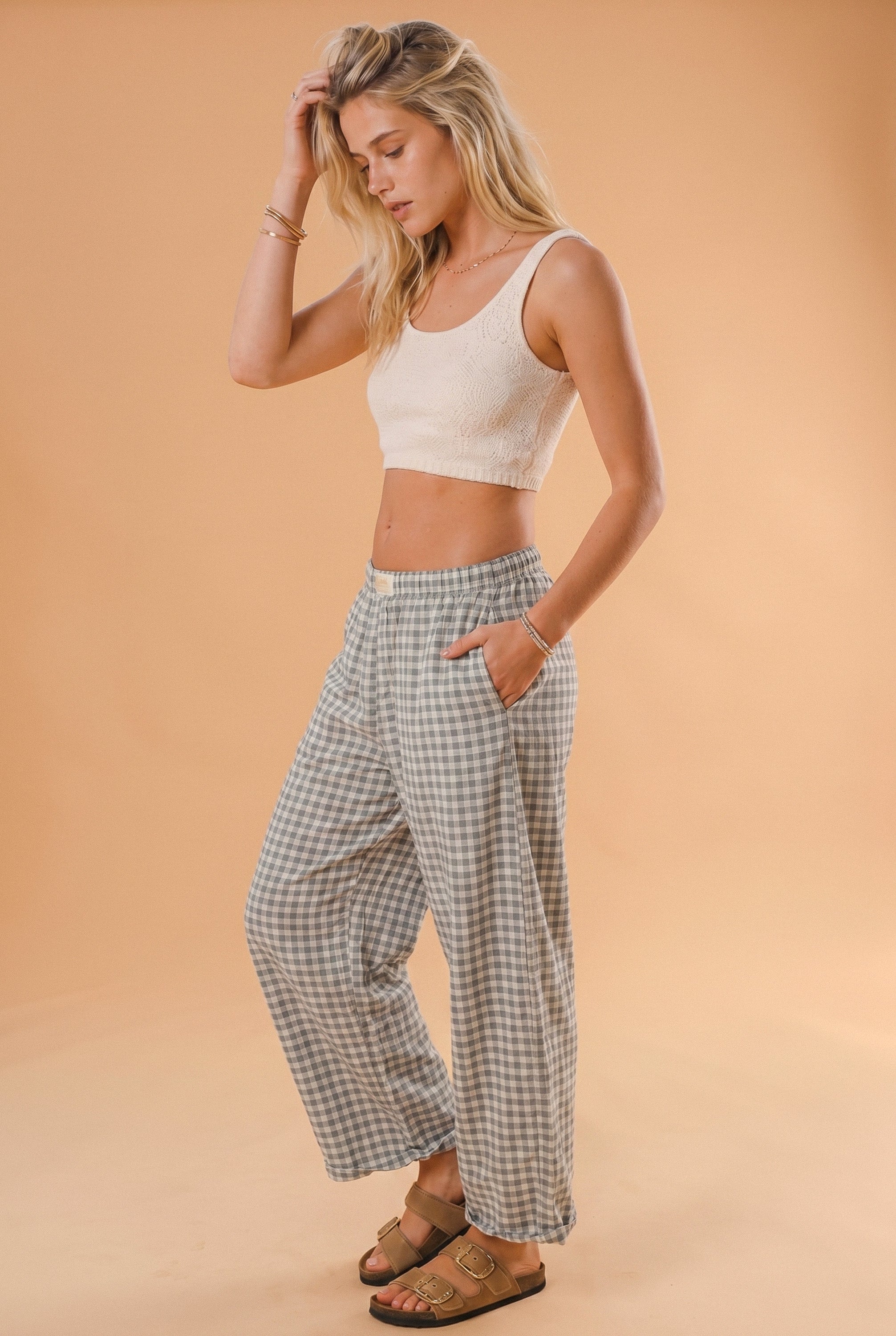 Trousers Dino Gingham Green