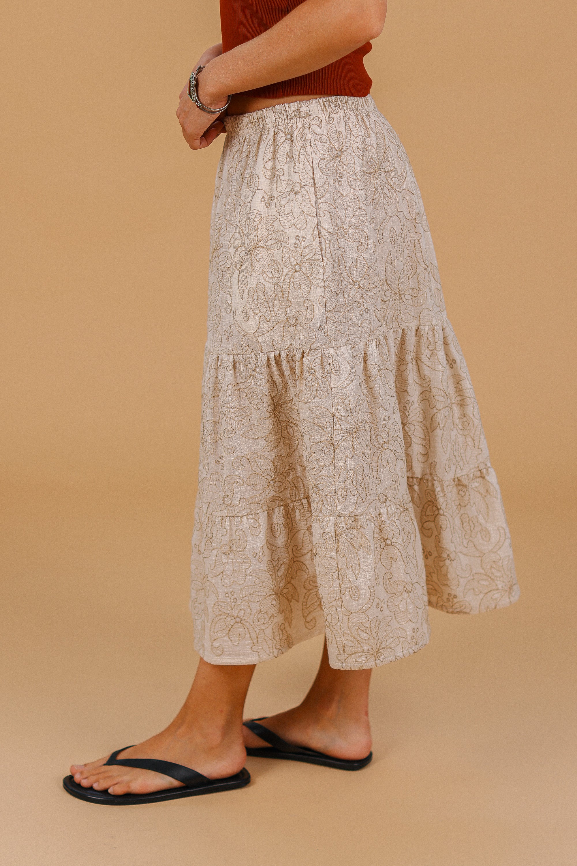 Skirt Martha Cream Embroidered