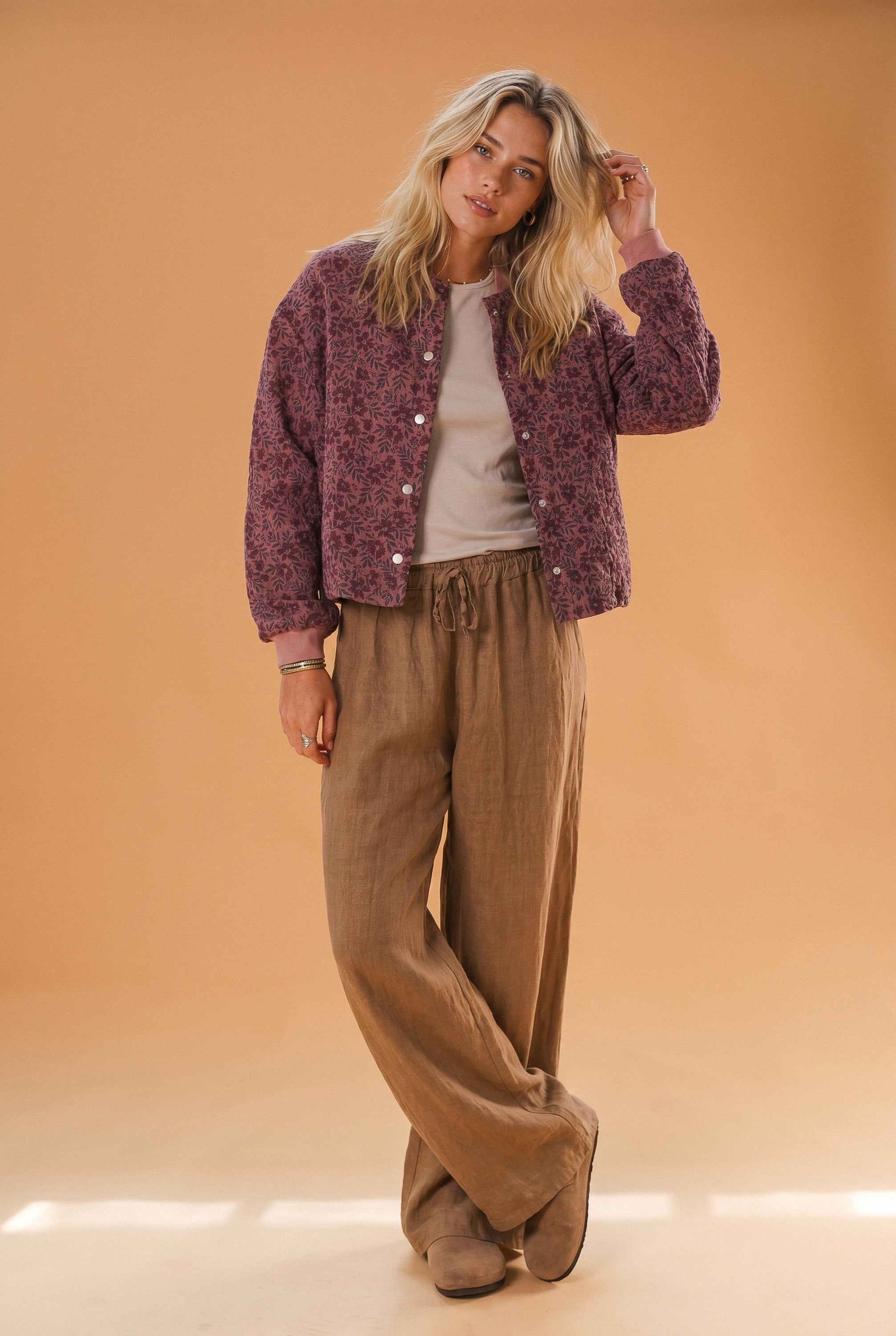 Bomber Jacket Lotta Purple Flowers