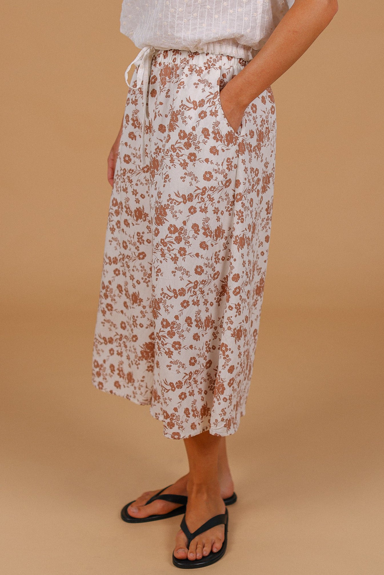 Jupe Culotte Jessie Latte Flowers