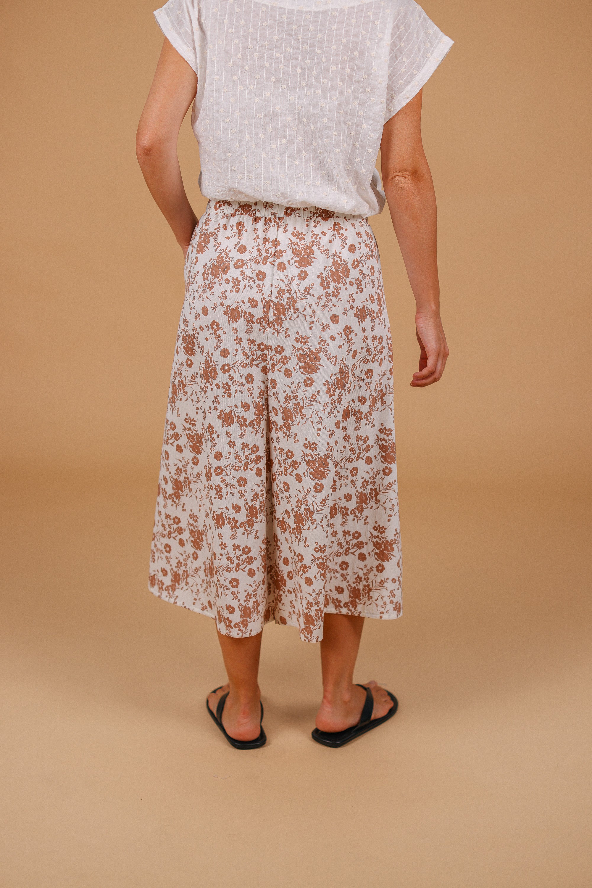 Jupe Culotte Jessie Latte Flowers