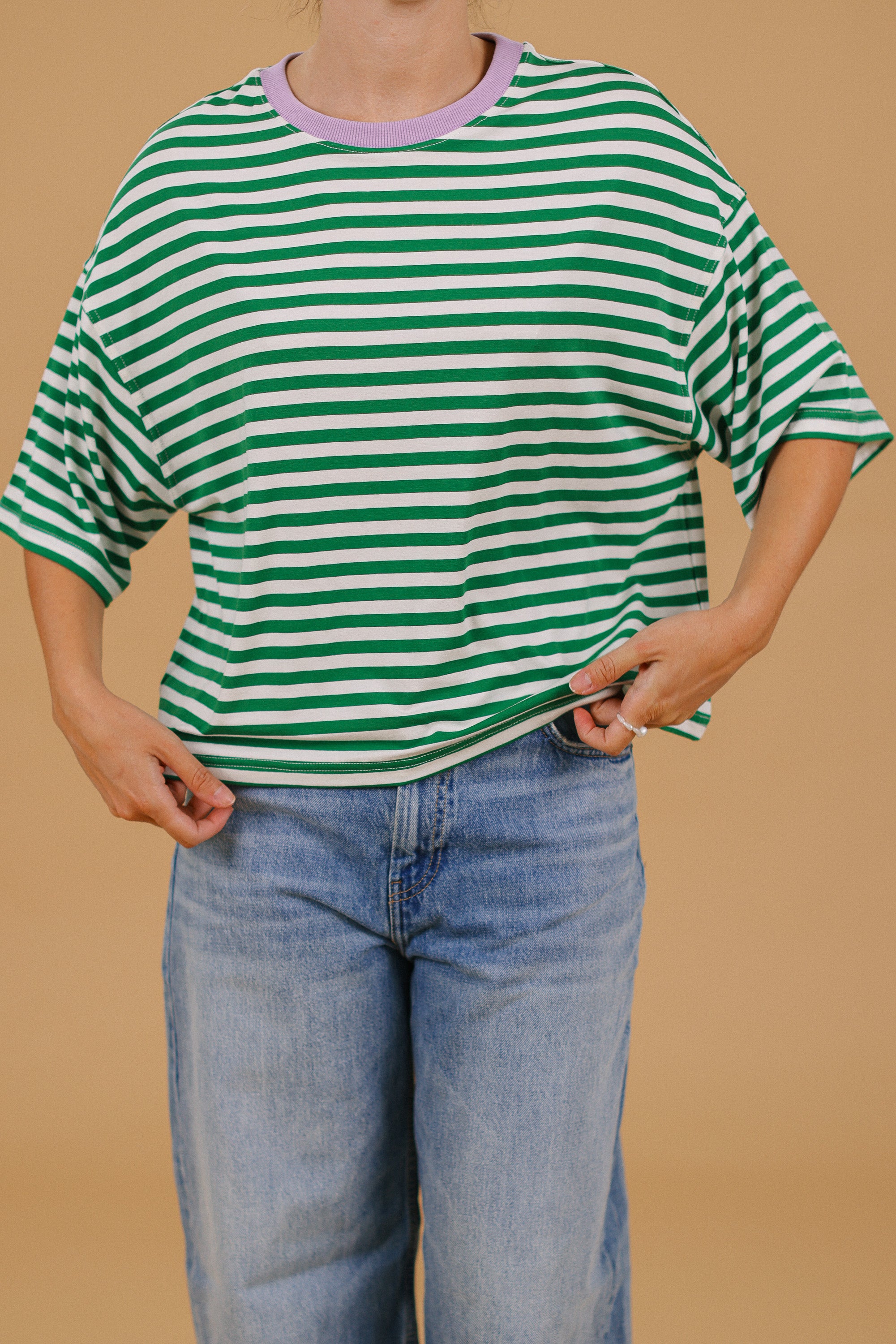 Top Juvina Green Stripes