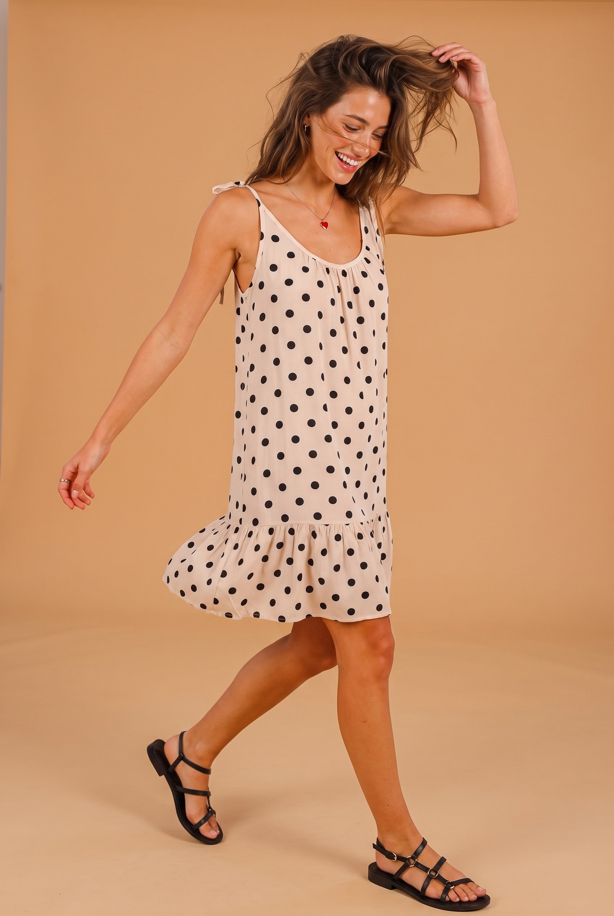 Dress Claudette Cream Polka