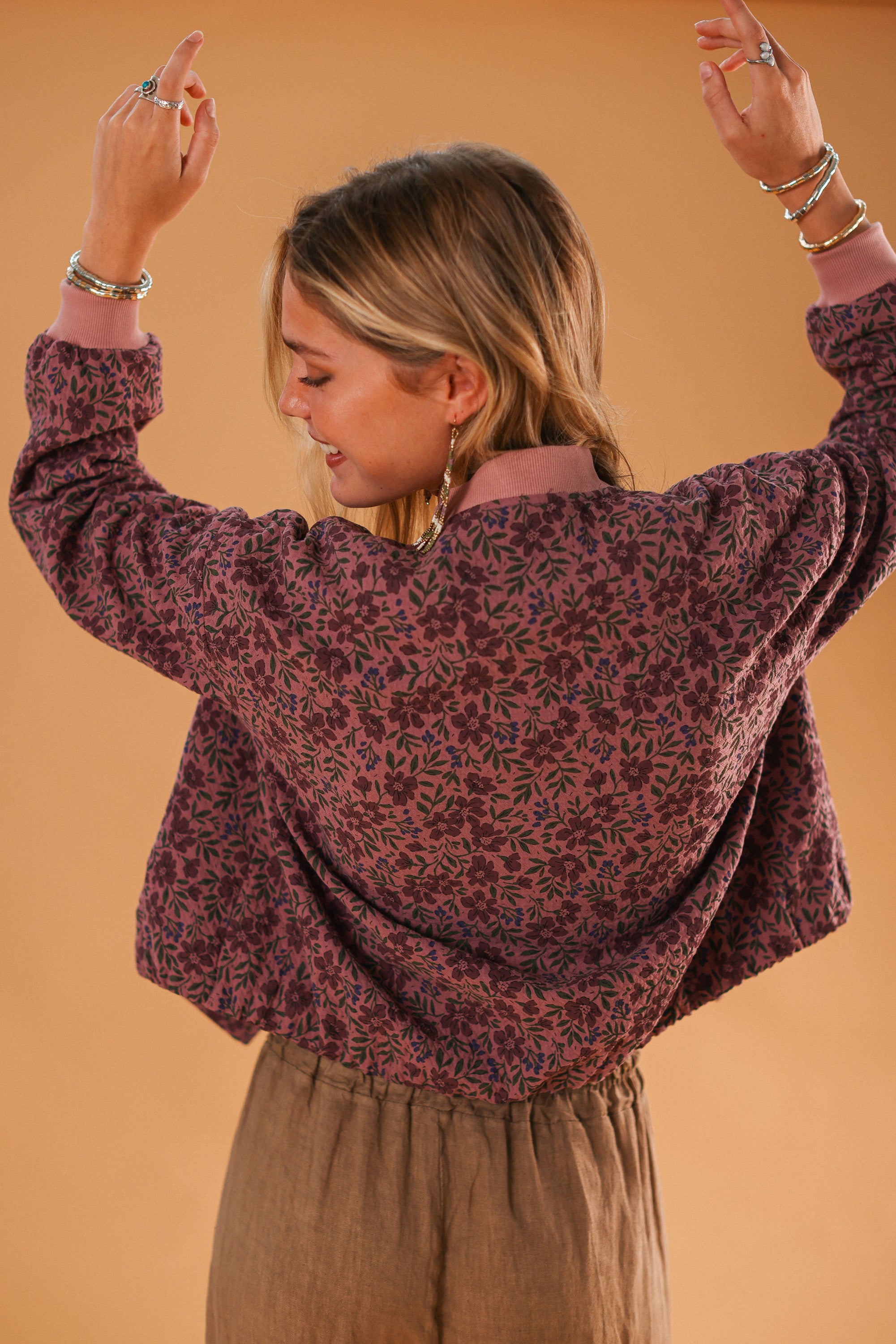 Bomber Jacket Lotta Purple Flowers