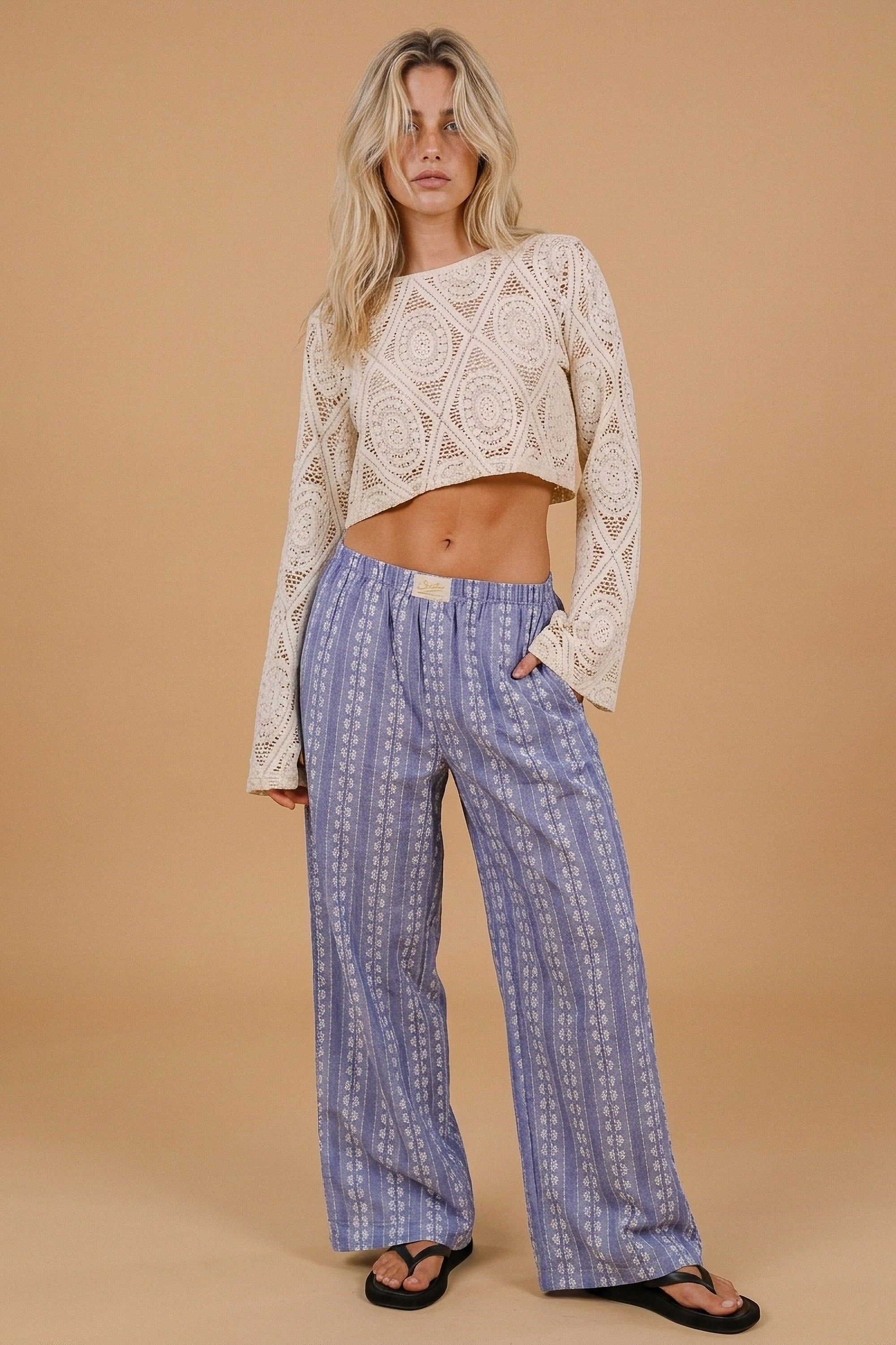 Trousers Dino Blue Flowers