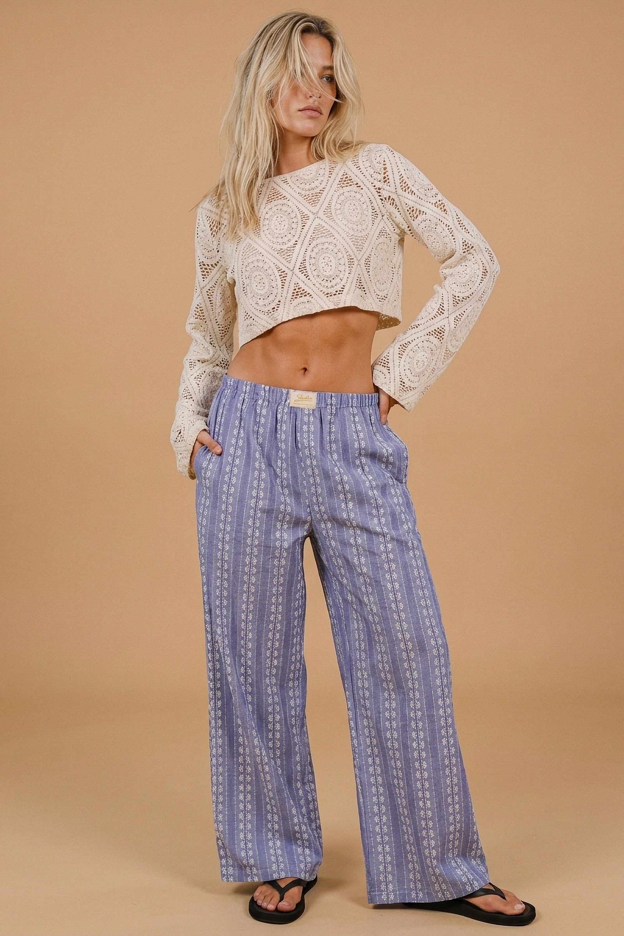 Trousers Dino Blue Flowers