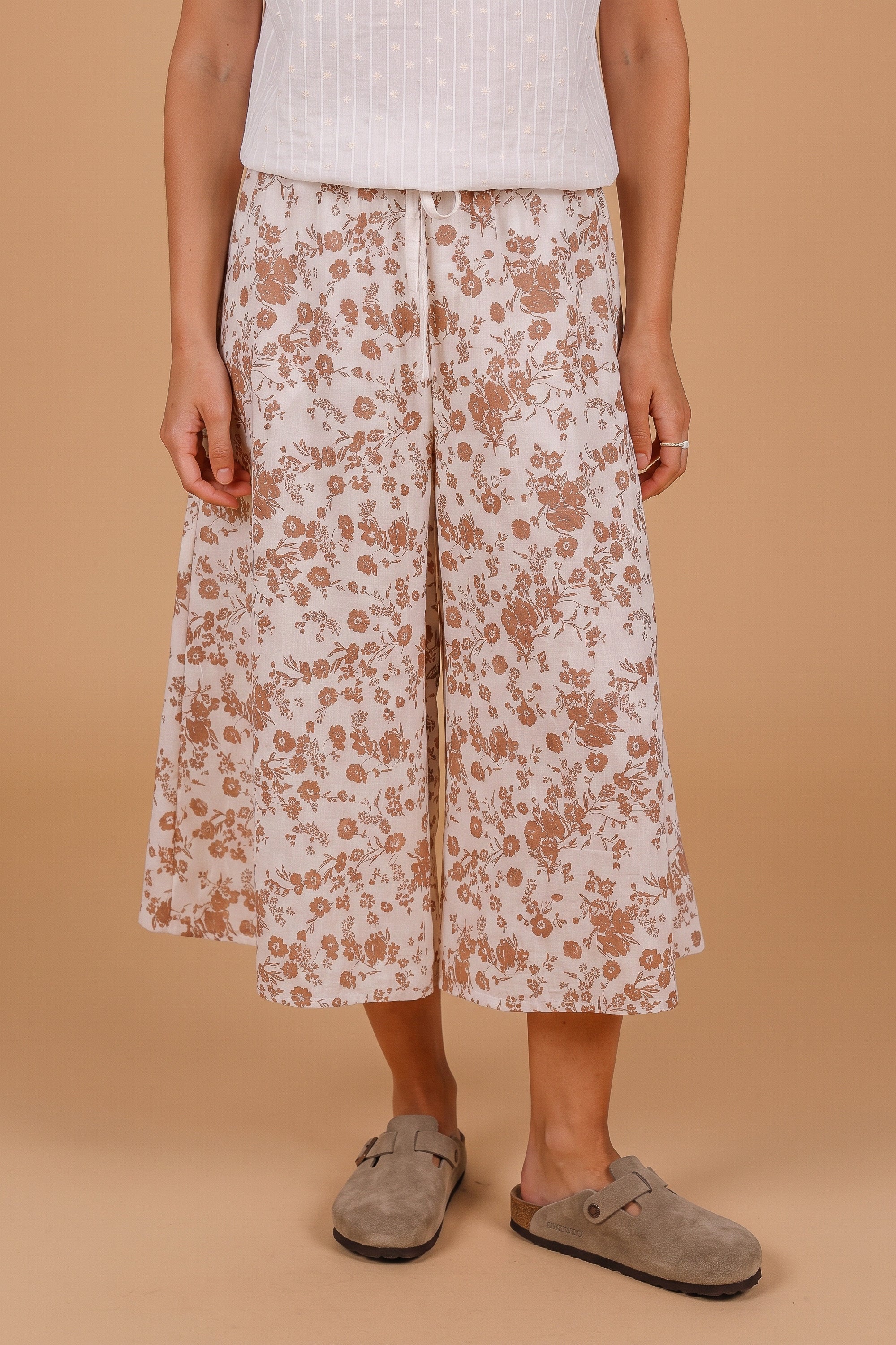 Jupe Culotte Jessie Latte Flowers