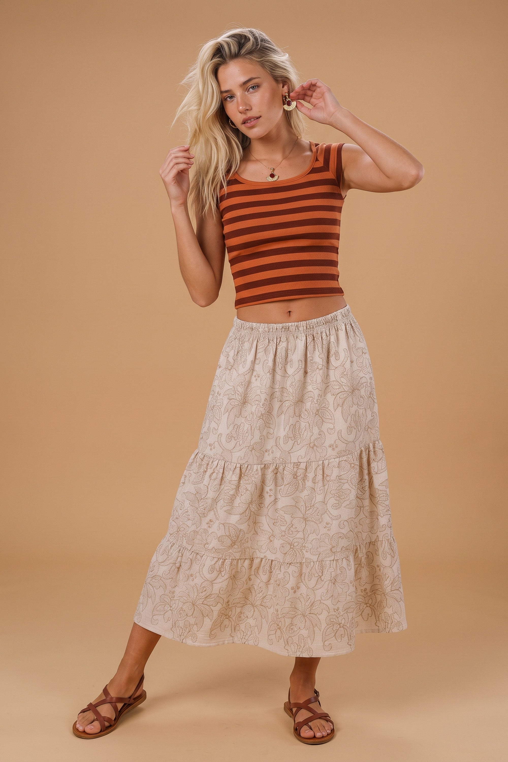 Skirt Martha Cream Embroidered