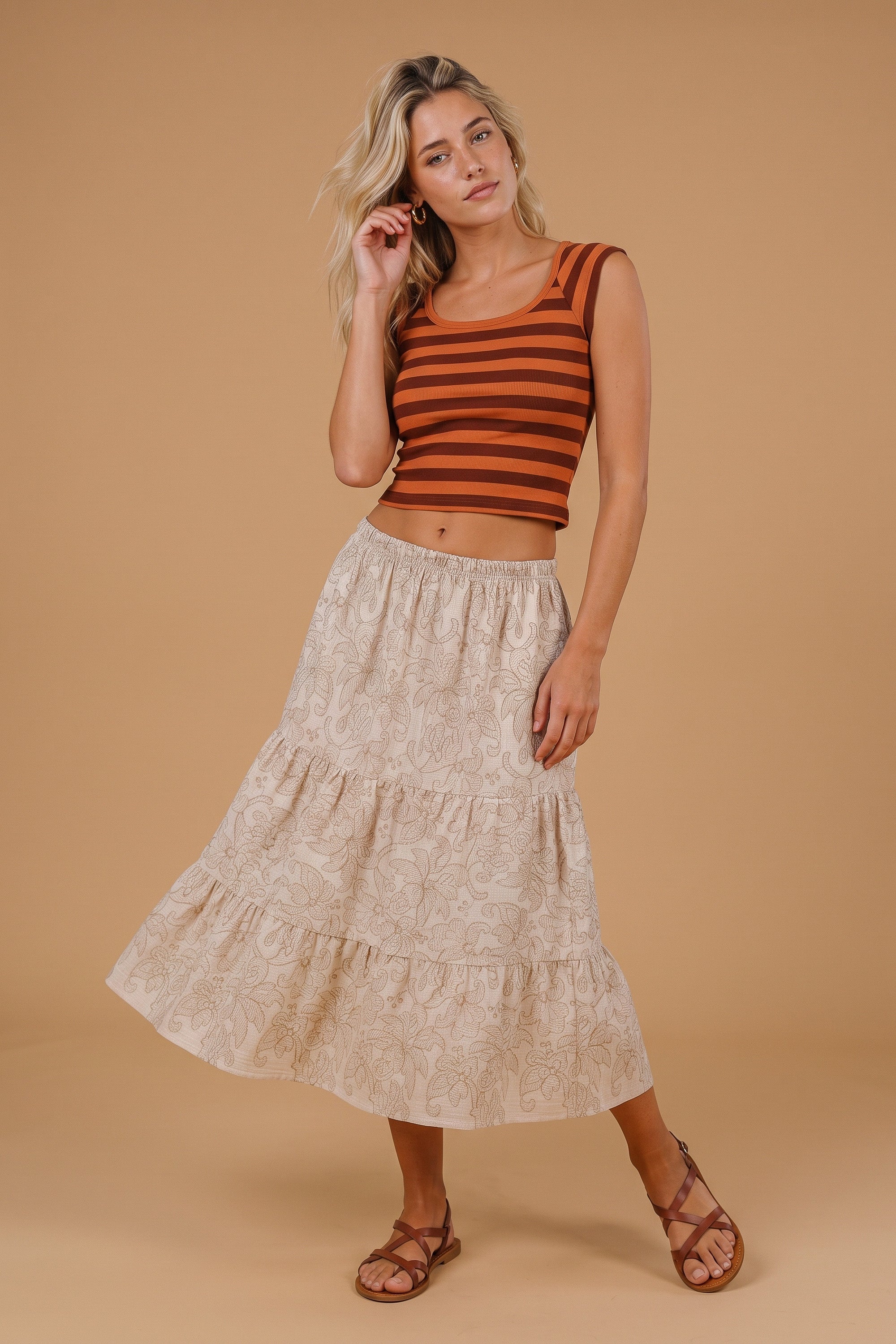 Skirt Martha Cream Embroidered