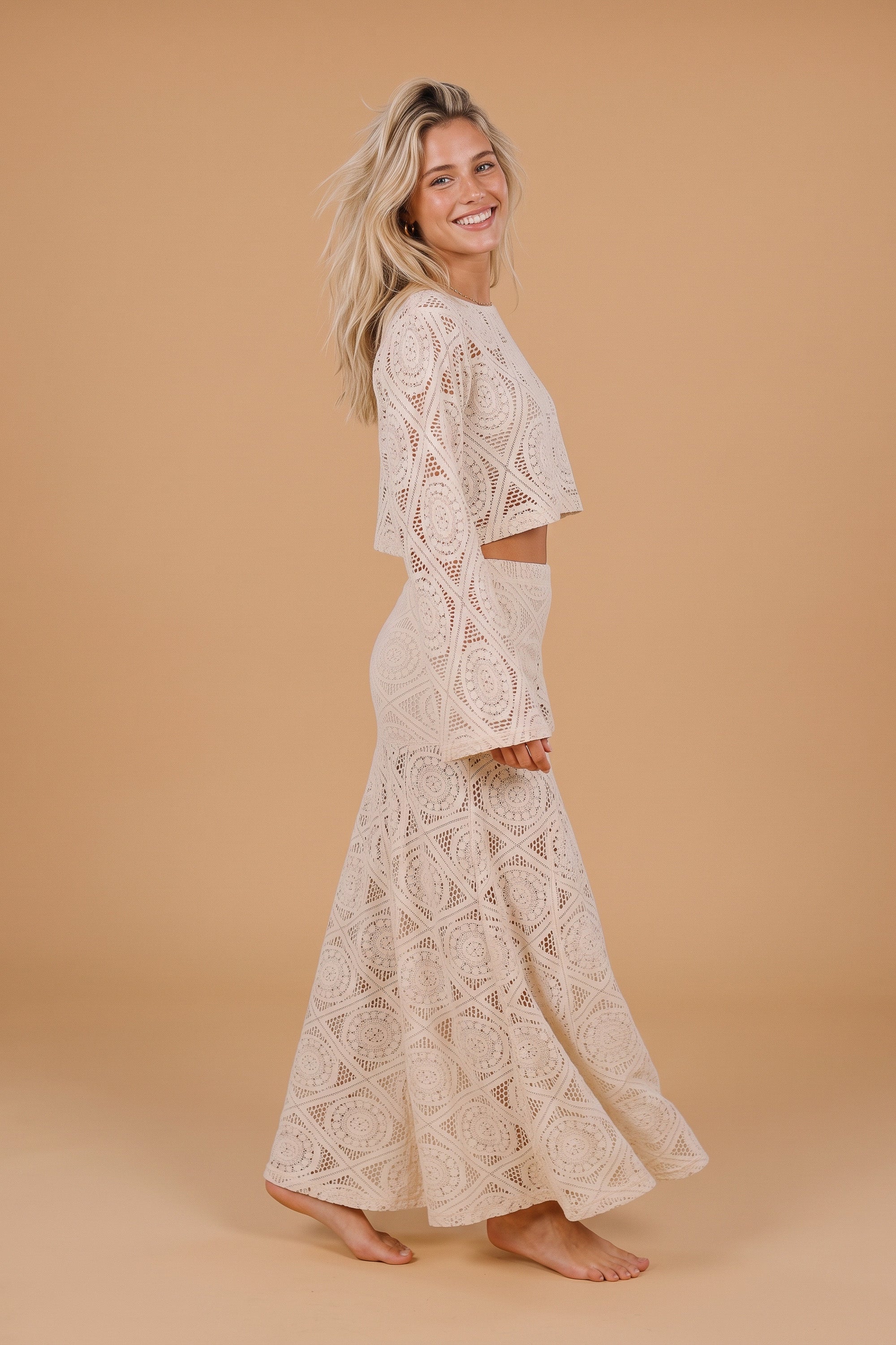 Top Secile Cream Lace