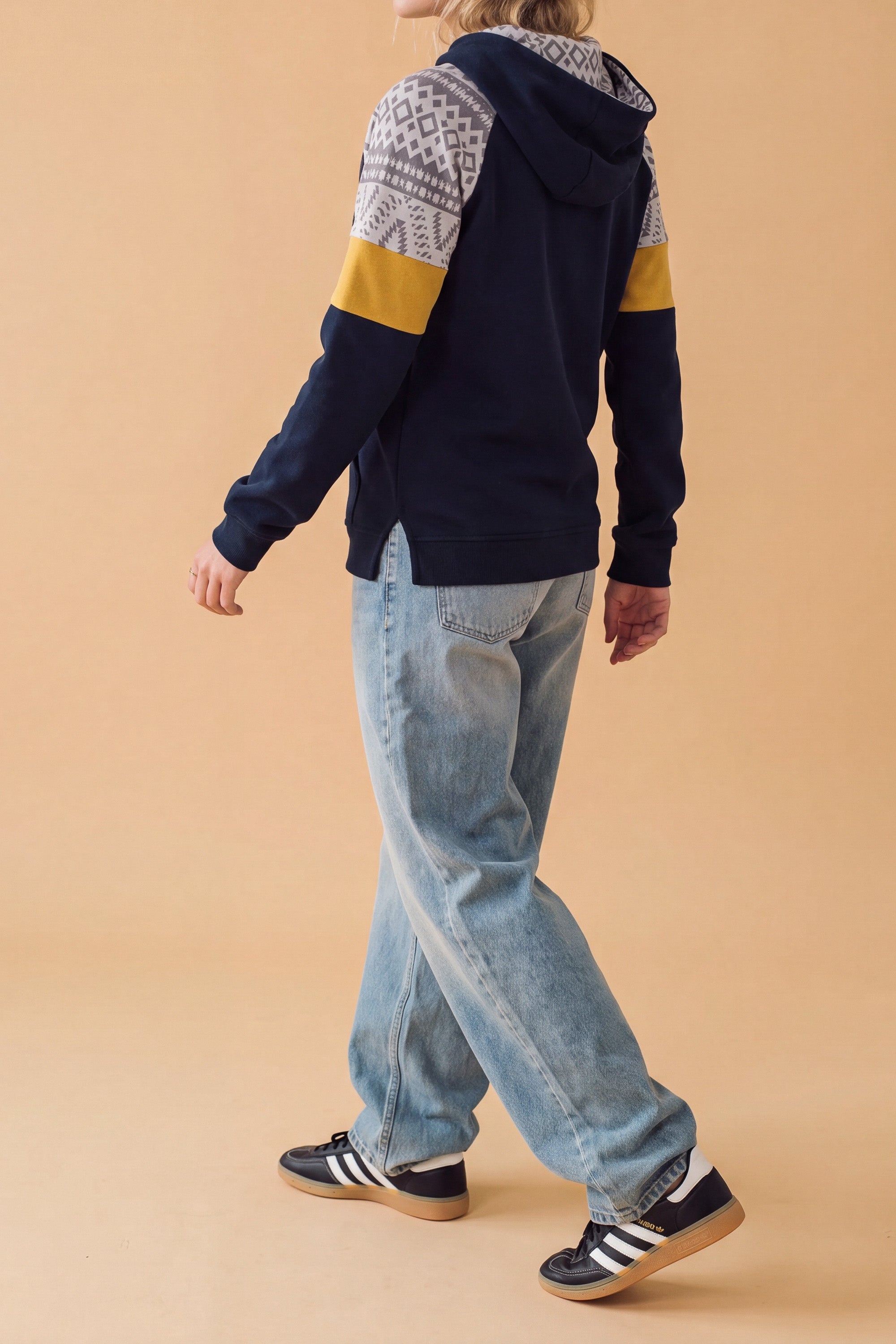 Kapuzenpullover Vera Blue Senf Geo