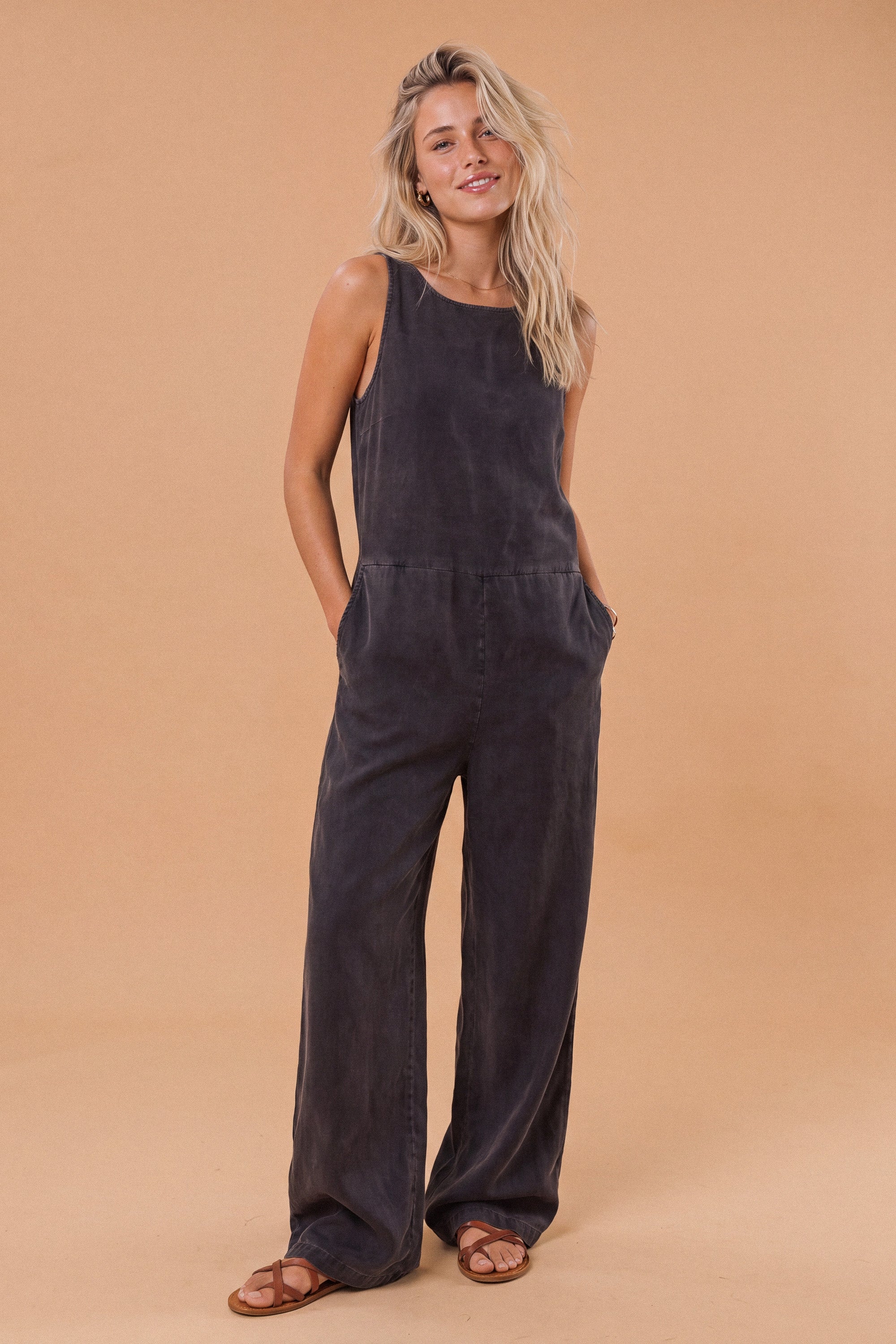Jumpsuit Carla Stonewashed Charcoal