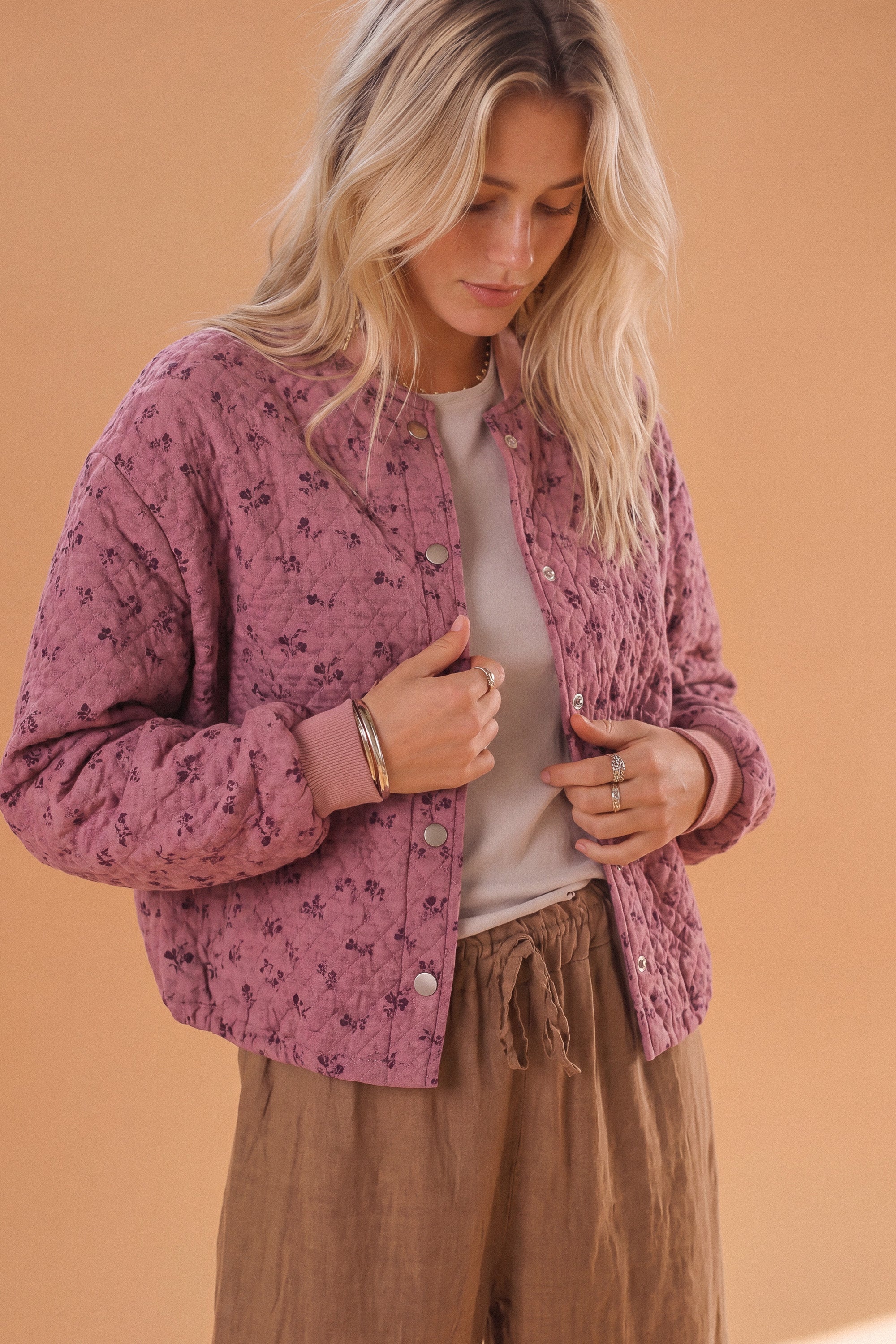 Bomber Jacket Lotta Purple Blossoms