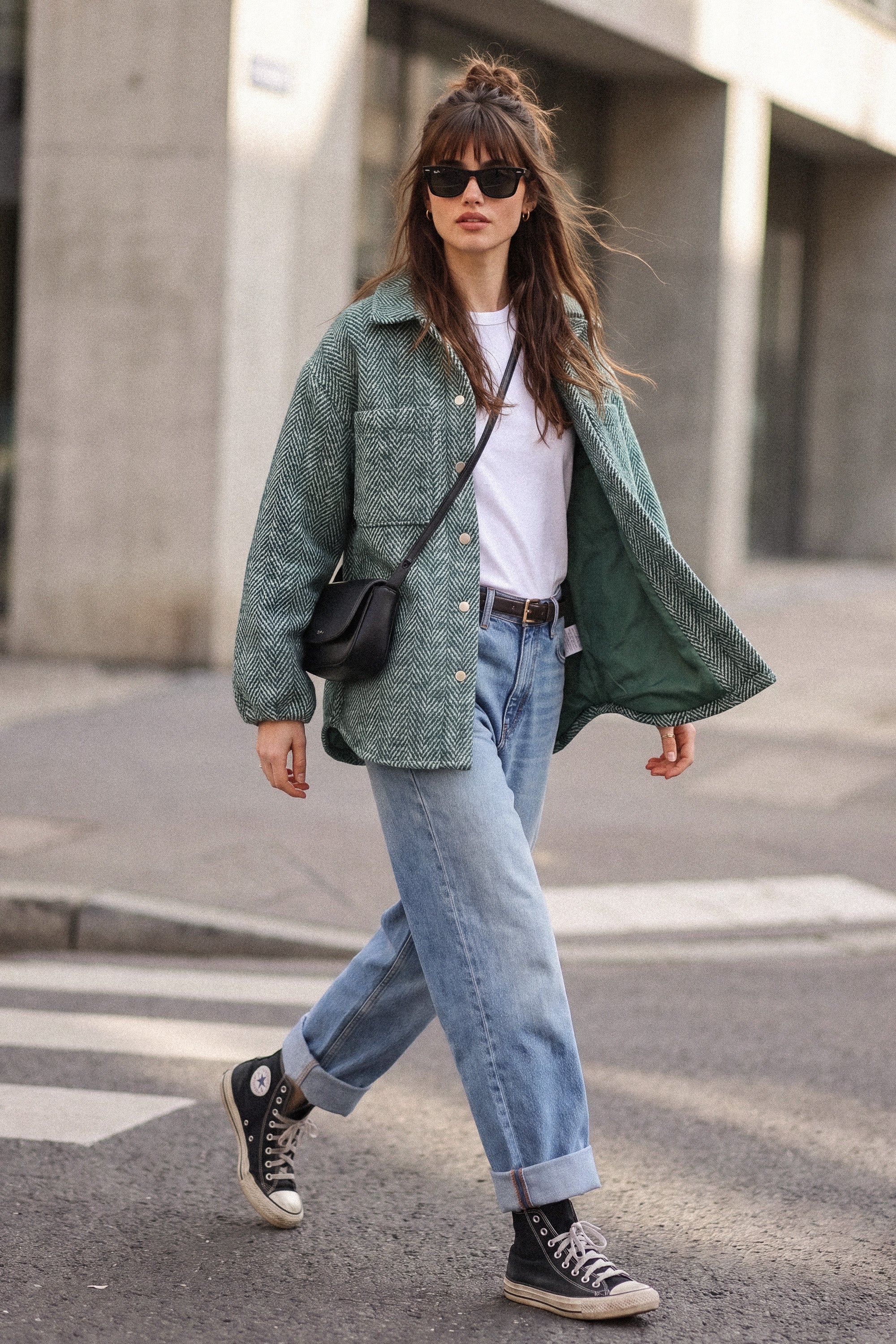 Jacket Kimi Sage Herringbone