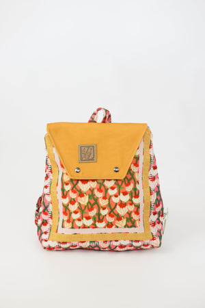 Backpack Nephele Poppies Yellow