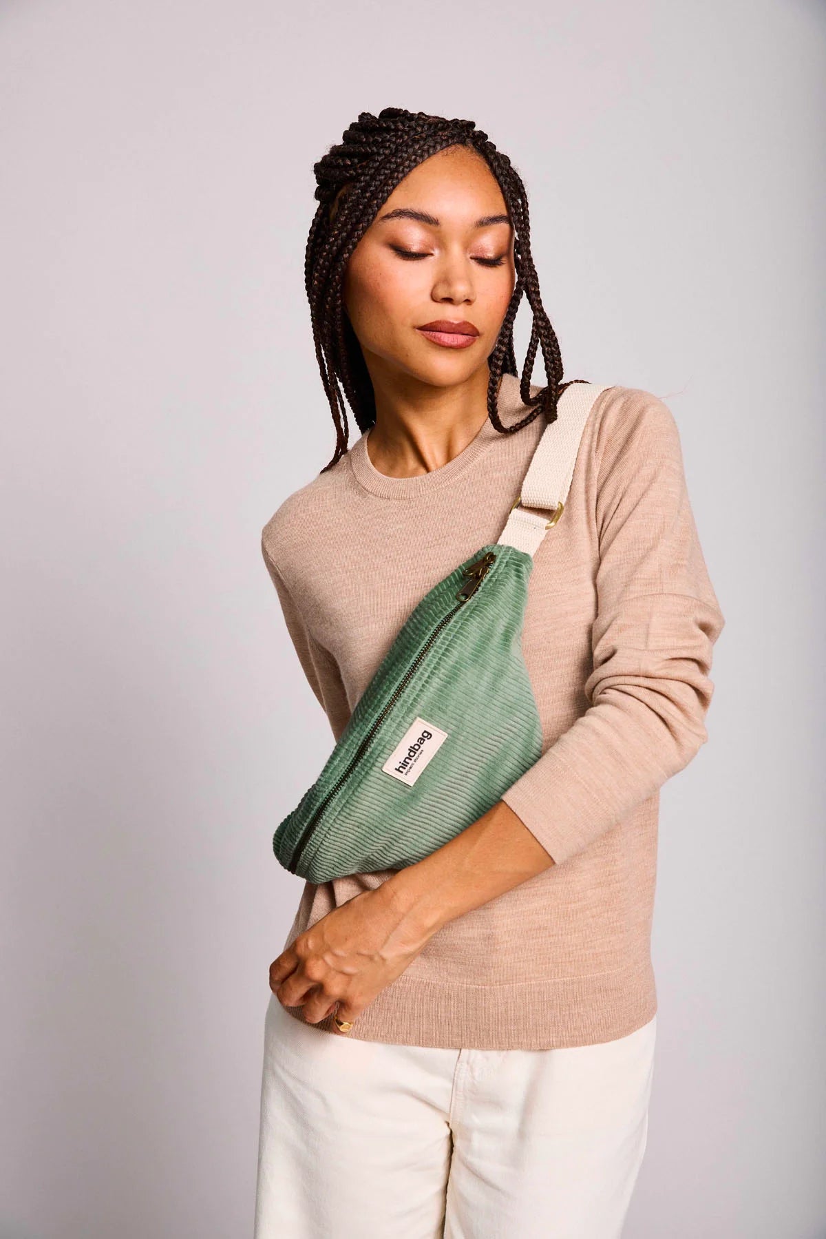 Fanny Pack Olivia Water Green Corduroy