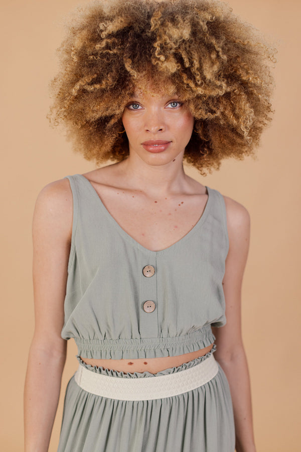 Crop Τop Rhodes Dusty Khaki