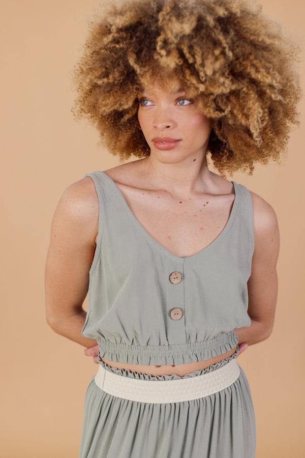 Crop Τop Rhodes Dusty Khaki