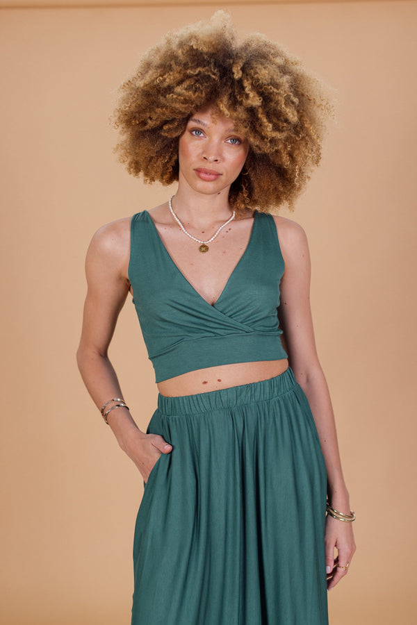 Crop Top Itzel Emerald Green