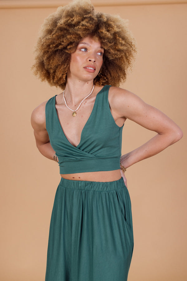 Crop Top Itzel Emerald Green