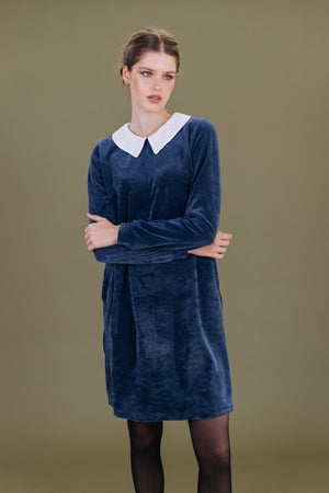 Dress Clara Blue Velvet