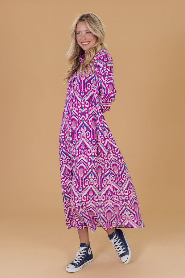 Dress Cohiba Magenta Ikat