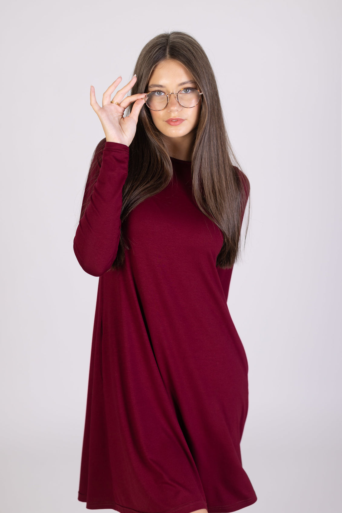 Burgundy loose outlet dress