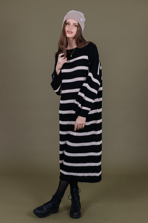 Dress Kat Black Stripes One size (S-L) / Black