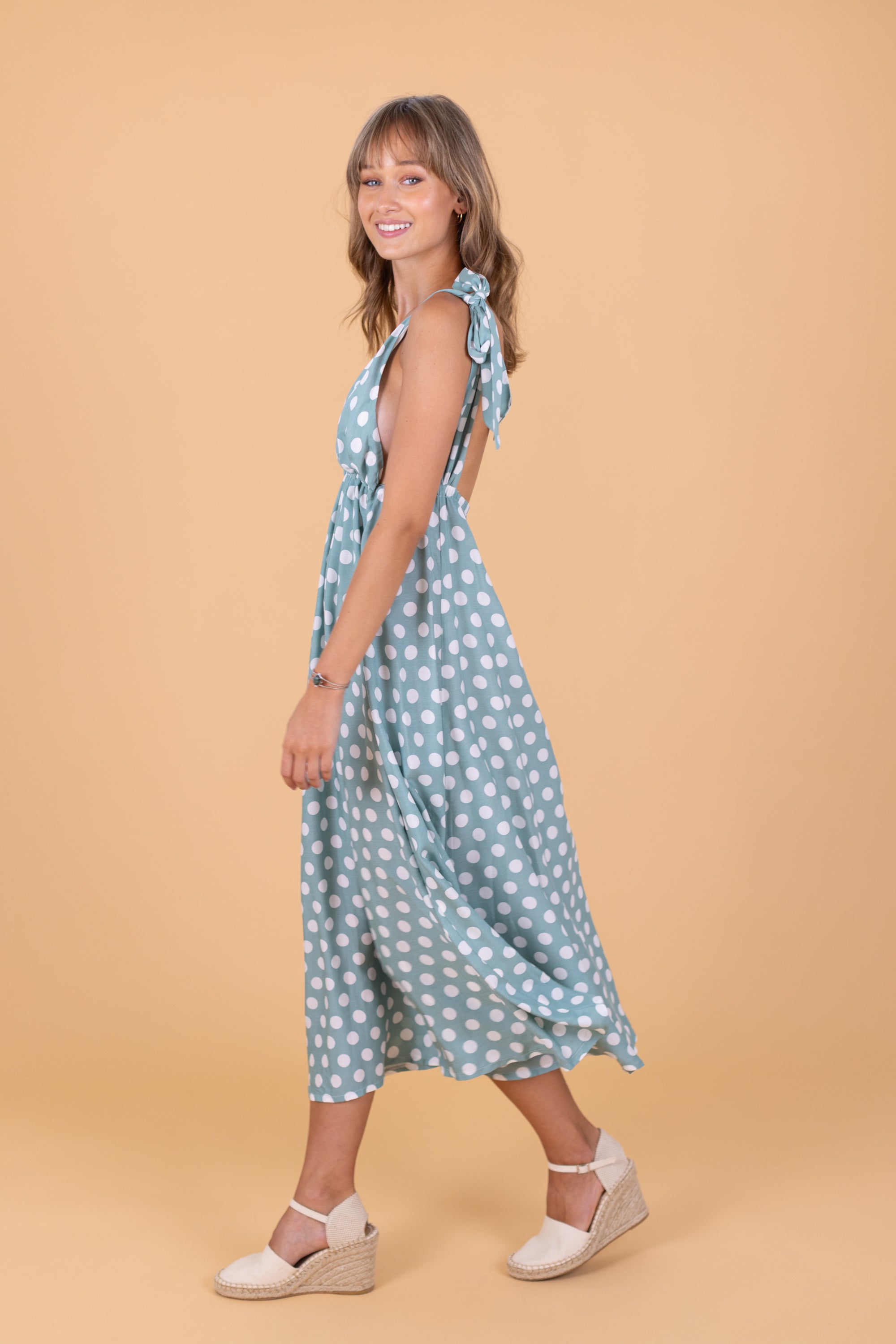 Mint polka dot dress 2025