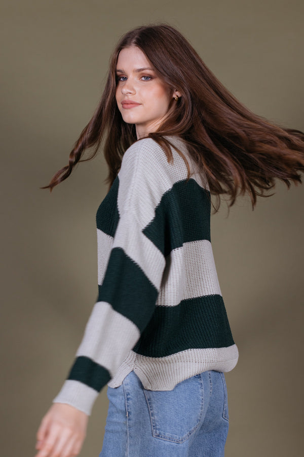 Knit Sweater Lane Green One size (S-M) / Green