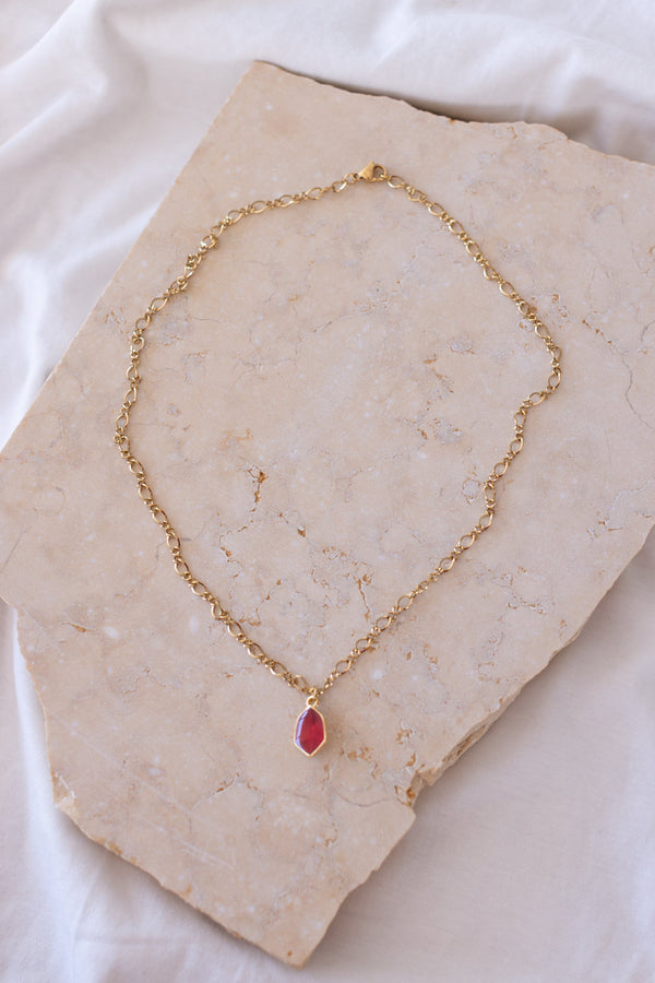 Necklace Infinity Red Red