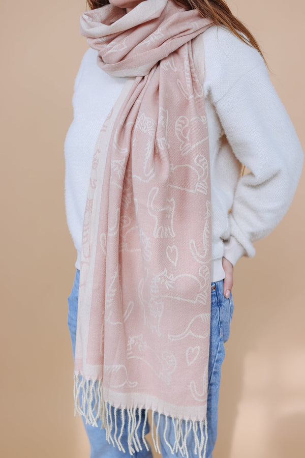 Scarf Purr Pale Pink Pink