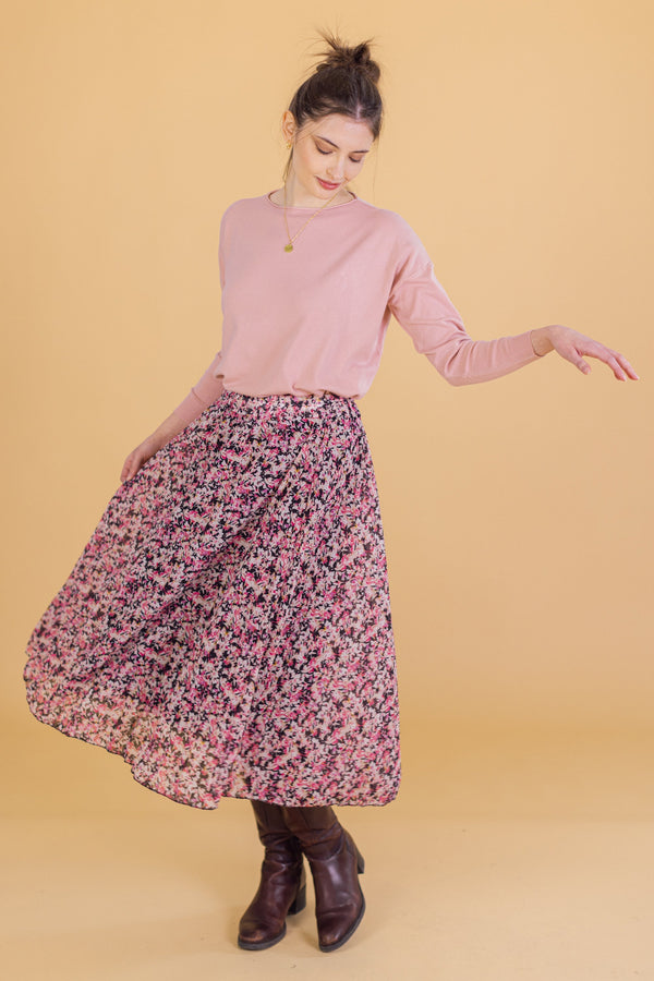 Skirt Eloise Pink Floral One Size (S-M) / Pink
