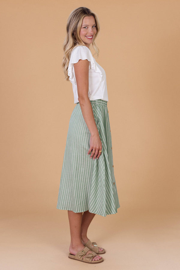 Skirt Marisa Green Stripes