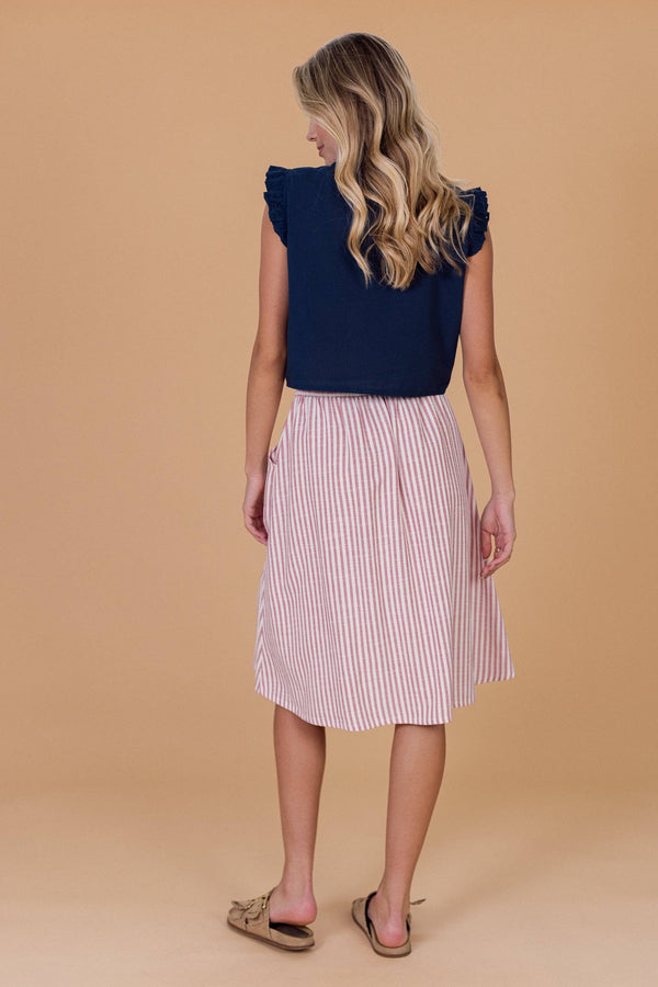 Skirt Marisa Raspberry Stripes