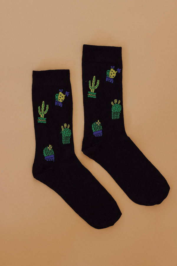 Socks Cactus Black Black