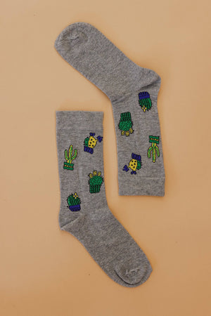 Socks Cactus Grey Grey