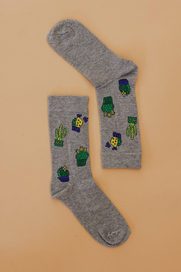 Socks Cactus Grey Grey