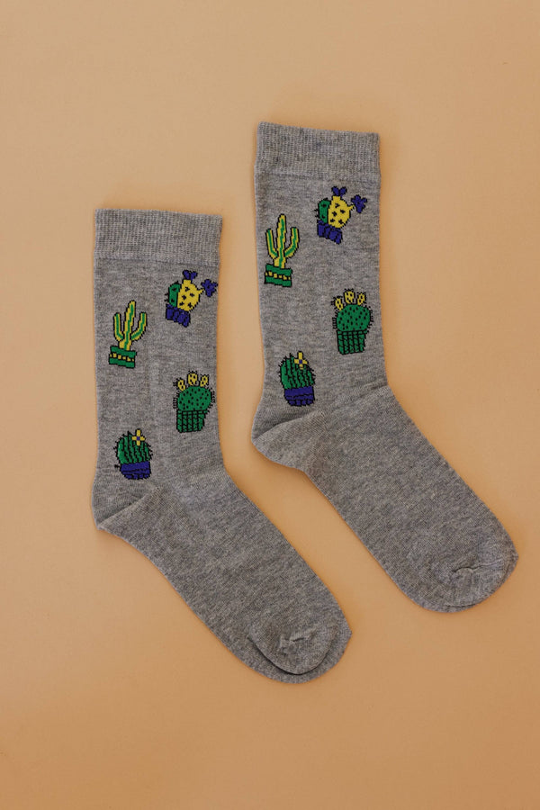 Socks Cactus Grey Grey