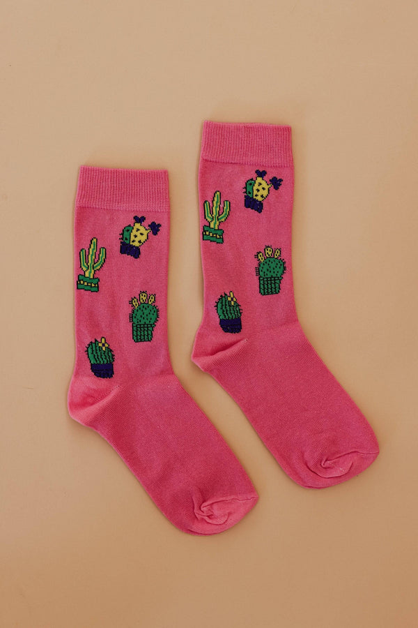 Socks Cactus Pink Pink