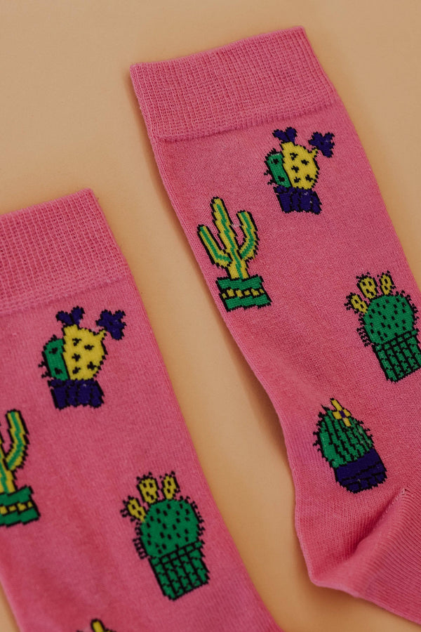 Socks Cactus Pink Pink